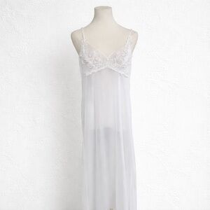 Vintage White Lace Nightgown sheer Lana del Rey coquette Fairycore dreamy M
